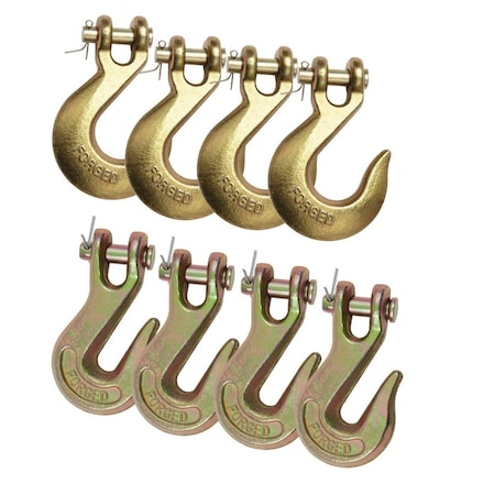 Mytee Products 4Pc 3/8 in Clevis Slip Hook 4Pc Grab Hook 6,600 # WLL G70 Chain Hook Truck Trailer 8GH-CH-SH38-KIT