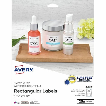 Avery Printable Blank Rectangle Labels, PK256 22828