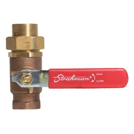 Strahman Washdown Equipment Bronze Ball Valve 3/4in With Red Lever Handle BV0075BRED