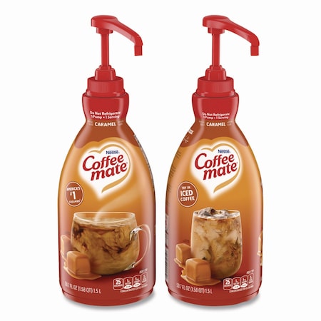 Coffee Mate Liquid Creamer Pump Bottle, Caramel, 50.7 oz Pump Bottle, 2PK NES73358CT