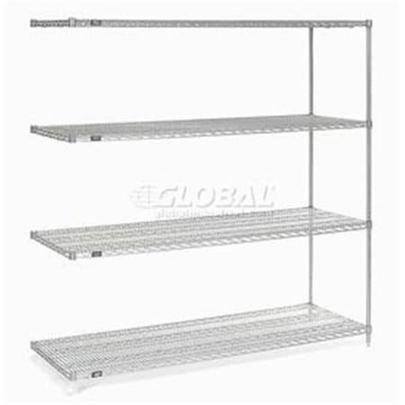Nexel Poly-Z-Brite Wire Shelving Add-On - 54 x 21 x 74 in. 189337