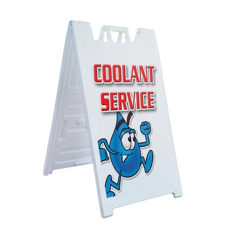 Signmission Coolant Service, Deluxe A-Frame & 2 Sign Inserts, Heavy-Duty Plastic Frame SBHD-C-2436-Coolant Service