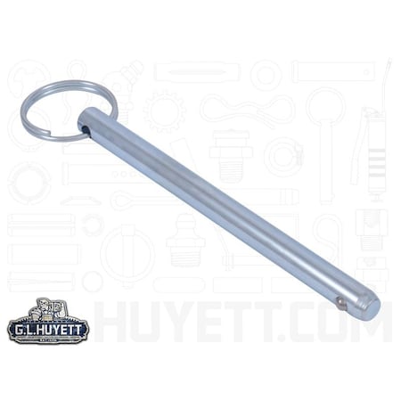 Huyett Detent Pin, Zinc Plated Medium Carbon Steel, 0.312 in Dia x 3.625 in Effective L x 0.317 in Hole Dia DTP-0312-3625