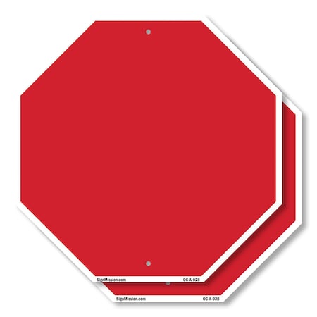 Signmission Blank Sign Red Background, 10 inch X 10 inch, Aluminum Metal Signs, 2PK OC-A-2PACK-10-28