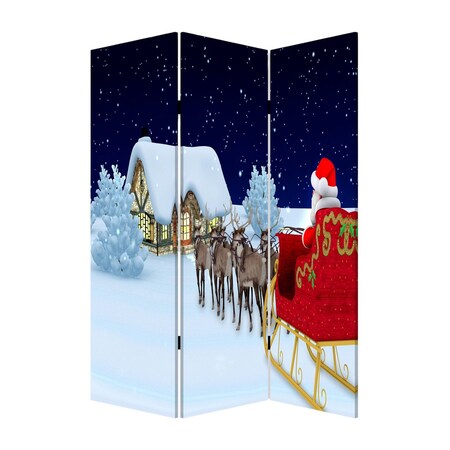 Homeroots 72" Green Folding Three Panel Screen Room Divider 415086