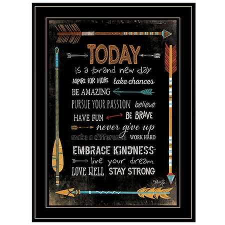 Homeroots Today Is a Brand New Day 2 Black Framed Print Wall Art 405205