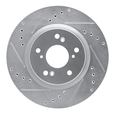 Dynamic Friction Co DFC Brake Rotor - Drilled and Slotted - Silver 631-59057L