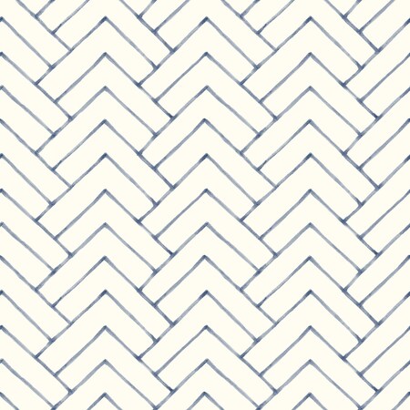 Chesapeake Oswin Navy Tiered Herringbone Wallpaper 3125-72363