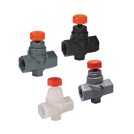 Hayward Flow Control PVDF Needle Valves/FPM O-Ring, PTFE Seat NVA5037T