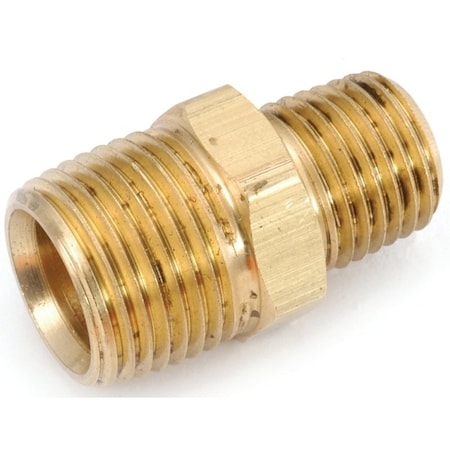 Anderson Metals Pipe Nipple, 1/2 x 3/8 in, MPT, Brass, 200 psi Pressure 756123-0806