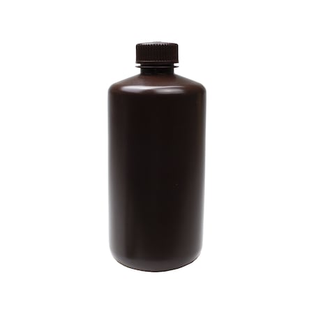 United Scientific Reagent Bottle - Narrow Mouth - 500 ml, Amber, HDPE, 12PK 33428