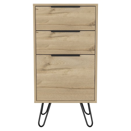 Homeroots 18" Brown and Black Three Drawer Standard Chest 478262