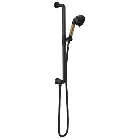Brizo Litze Slide Bar Handshower with H2OKinetic Technology Matte Black/Luxe Gold 85735-BLGL