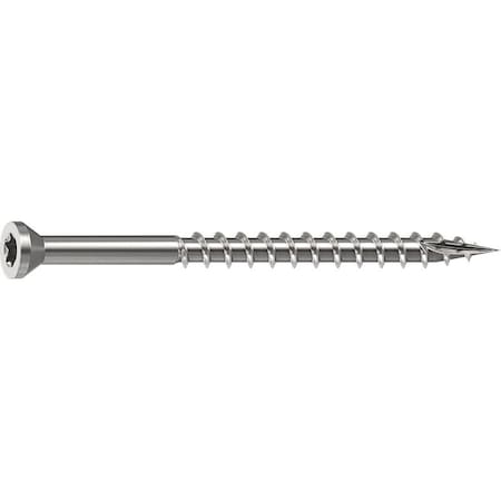 Camo Deck Screw, 0.163 in Thread, 2-1/2 in L, Trim Head, Star Drive, Sharp, Type-17 Point, 305 Stainless Steel 0350150