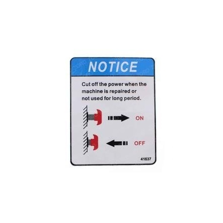 Mec REPLACEMENT DECAL, MAIN POWER SWITCH OP 41637