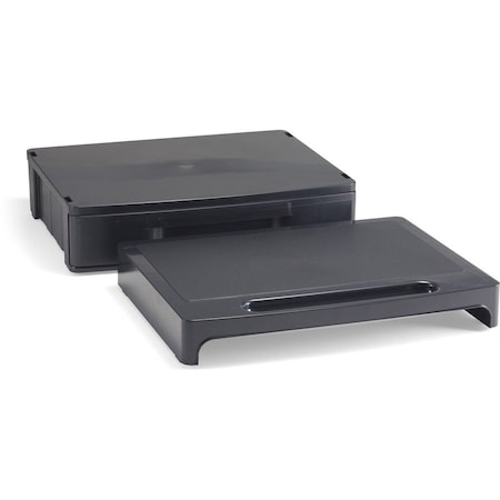 Oic Monitor Stand with Drawer, Black OIC22502