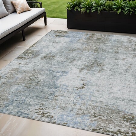 Homeroots 5' X 8' Brown Taupe And Gray Abstract Washable Indoor Outdoor Area Rug 587873