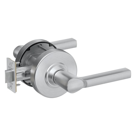 Schlage Grade 1 Passage Cylindrical Lock, Non-Keyed, Latitude Lever with Rose, Satin Chrome Finish PC10 LAT 626