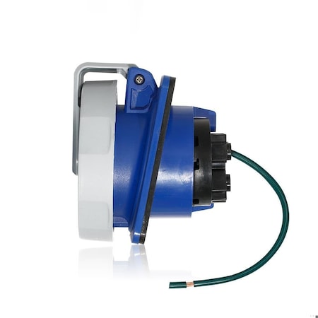 Leviton Pin & Sleeve Receptacle, 30 A, 480V AC, Three Phase, 3 Pole, IEC Grounding, Blue 430R9WLEV