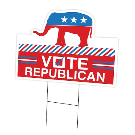 Signmission Vote Republican Die Cut Yard & Stake outdoor plastic coroplast window, C-DC-1216-DS-Vote Republican C-DC-1216-DS-Vote Republican