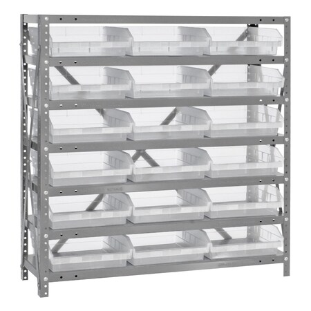 Quantum Storage Systems 18X39 SHELF UNIT W/18 BINS CLEAR 1839-110CL