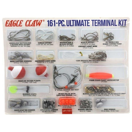 Eagle Claw Ultimate Terminal Fishing Hook Kit - 161 Piece ECKWM-2