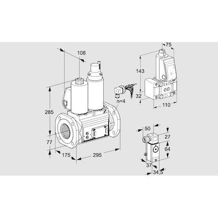 Honeywell Kromschroder Gas Solenoid Valve - 500 mbar, IP65, Class A, VCS Series KS88207506