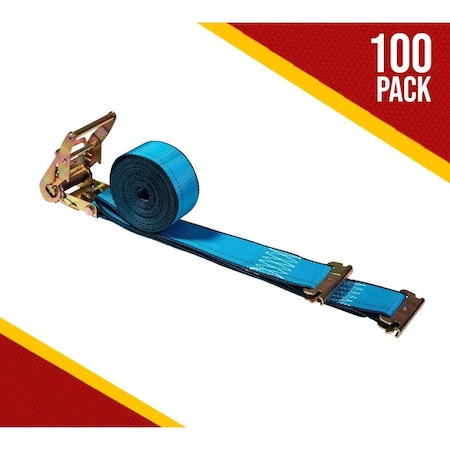 Mytee Products E Track Ratchet Straps 2in x 20ft - Blue, 100PK ETKRS220x100