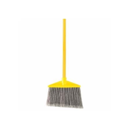 Rubbermaid Commercial Rubbermaid Angle Broom, 10-1/2 in Plastic Block, 6-3/4 in Trim L, Polypropylene, 57 in Handle 640-FG637500GRAY