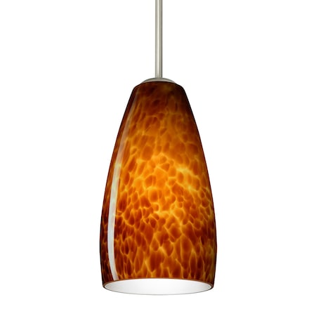Besa Lighting Chrissy Cord Pendant, Amber Cloud, Satin Nickel Finish, 1x9W LED 1BT-150918-LED-SN