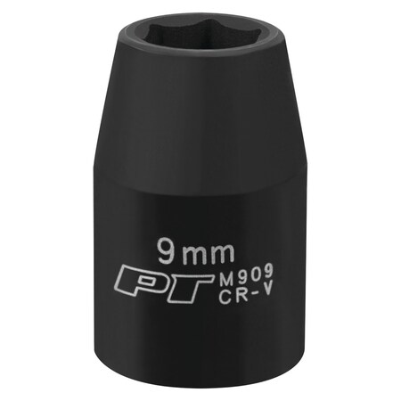 Perform Tool Socket 3/8 In Drive; 9 mm; Metric; Impact Socket; 6 Point; Chrome Vanadium Steel; Single M909