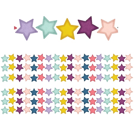 Teacher Created Resources Oh Happy Day Stars Die-Cut Border Trim, 35 Feet, 6PK TCR9089
