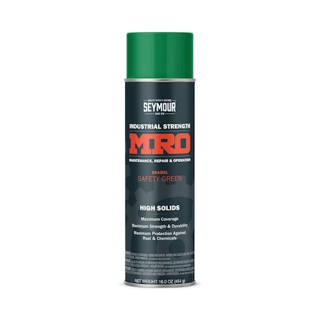 Seymour Midwest MRO Industrial High-Solids Spray Paint, Safety Green, 16 oz 6201452-1