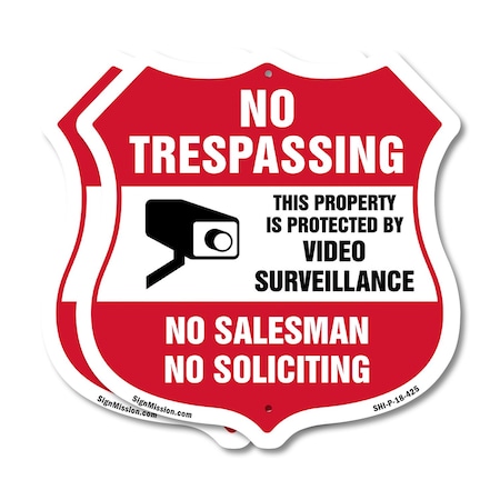 Signmission No Trespassing Sign This Property Is Pro, 18 inch X 18 inch, Plastic Sign, 2PK SHI-P-2PACK-18-425