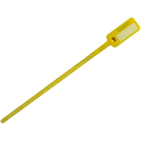 Kable Kontrol Numbered Write-On Flag Zip Tie Tags, 6in L, 60 Lbs Strength, 100 Pcs, Yellow, 100PK CTWOS-NF-6-60-YW