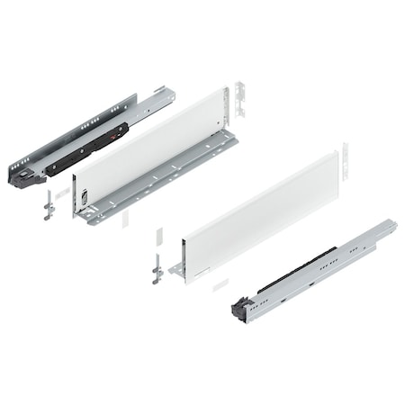 Blum 20in. K Height Legrabox Silk White Drawer Set, 170 Lbs Weight Rating 773K50SOS