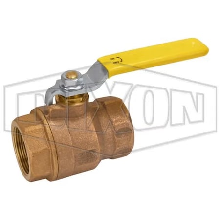 Dixon Ball Valve, 1-1/2 in Nominal, FNPT End Style, Bronze Body, Full Port, RPTFE Seat/Stem Packing Softgo BBV150FP