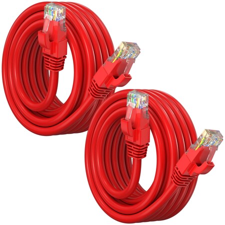 Maximm Cat6 Ethernet Cable 10ft 10Gbps 550MHz UTP, 2PK, Red, 2PK CAT6CCA-10RD-2PK