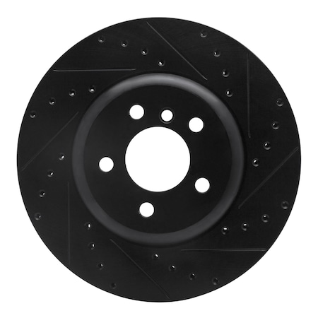 Dynamic Friction Co DFC Brake Rotor - Drilled and Slotted - Black 633-31114R