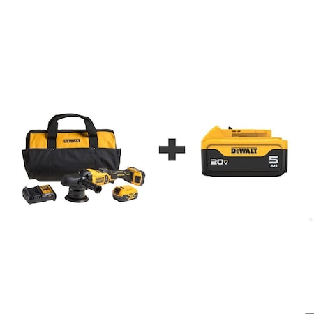 Dewalt Cordless Polisher Kit, 20V, Tool Weight: 5.5 lb DCM848P2/DCB205