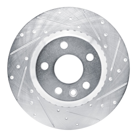 Dynamic Friction Co DFC Brake Rotor - Drilled and Slotted - Silver 631-11034R