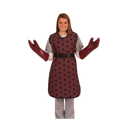 Jorgensen Laboratories X-ray Apron w/ Quick Release - Large Burgundy w/ Black Paws J0676ML