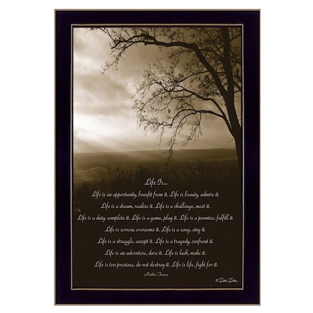 Homeroots Life is Black Framed Print Wall Art 415348