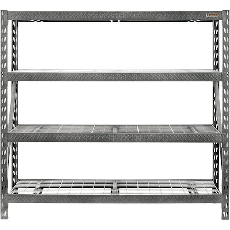 Gladiator Rack Shelf, 8000 lb Capacity, 4Shelf, 77 in OAW, 24 in OAD, 72 in OAH, Hammered Granite GARS774XEG