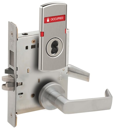 Schlage Storeroom Mortise Lock with Deadbolt, Less Full Size Interchangeable Core, 06A Design, VACANT/OCCUP L9480J 06A 626 OS-OCC