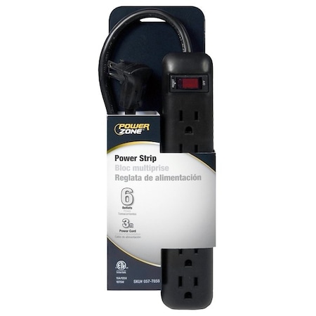Powerzone Power Strip, Right Angled, 6 Outlet(s) OR922009