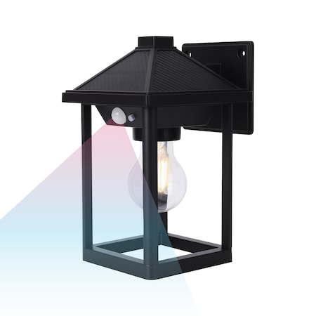 Techko Outdoor Solar Pagoda Aluminum Motion Sensor Wall Sconce with Motion Sensor & Carbon Trim SML-3202-1