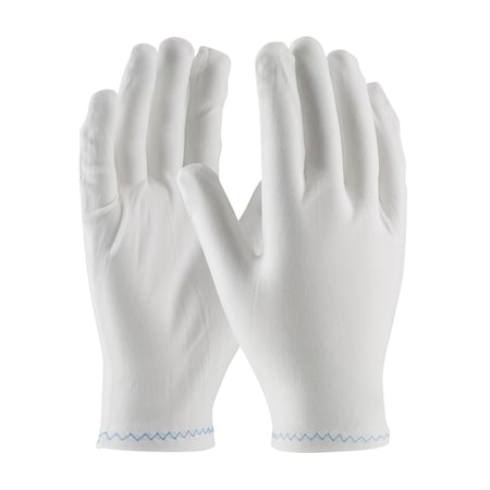 Cleanteam Stretch Nylon Inspection Glove with Zig-Zag Stitched Rolled Hem, 9", 12PK 98-702