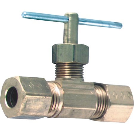 Do It Best 1/4'' Tube x 1/4'' Tube Brass Straight Needle Valve 45-51-CLF