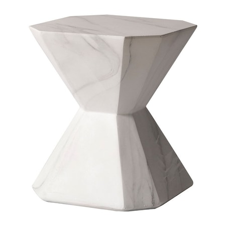 Leisuremod Azure 17 in Modern Round Fiberstone Side Table, Weather-Resistant, Fully Assembled AST17MW